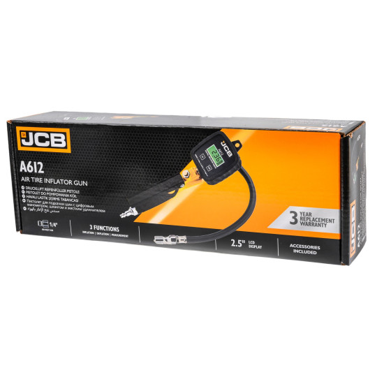 ПИСТОЛЕТ ЗА ПОМПАНЕ НА ГУМИ С ДИГИТАЛЕН МАНОМЕТЪР LCD ДИСПЛЕЙ 0-14BAR JCB ,  A612