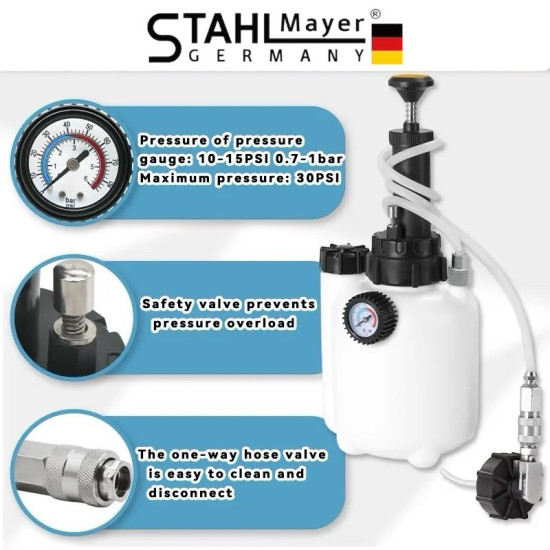 Пневматична система за смяна на спирачна течност 3+1л STAHLMAYER